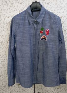 Coloured Stones Patch Shirt