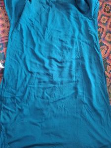 Teal Color Silver EMBELLISHED SEQUIN KURTI L SIZE
