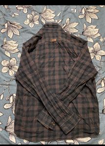 WROGN Men Black &amp; Grey Slim Fit CheckedCasual Shi