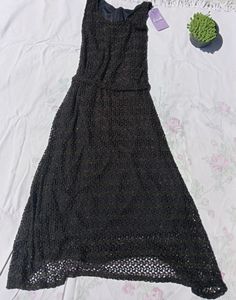 Black Formal Long Dress Golden Black Giltter Streacy