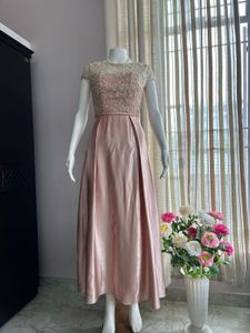 Premium Peach Satin Gown
