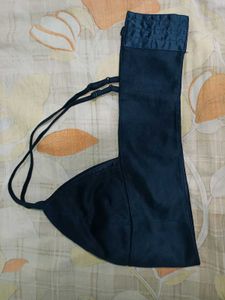 Women&#39;s Navy Blue Bardot Bra – V-Neck