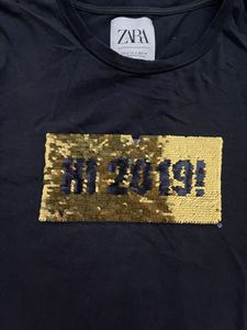 Zara Black &#39;Hi 2019!&#39; Tee