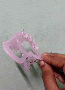 Pink Heart Floral Hair Claw Clip
