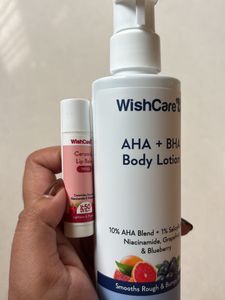 Wish care AHA + BHA body lotion &amp; Lip Balm
