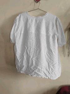 White Lace Trim Top