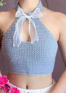 Crochet Halter Pink or Blue Top