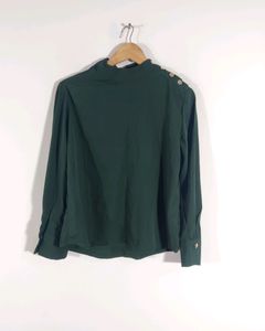 Green Plain Casual Top (Women)