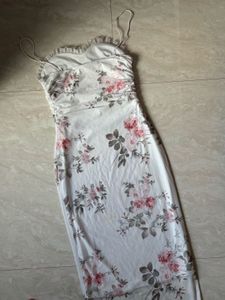 Floral Bodycon Dress( With Free Pendant )