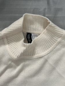 Crop White High Neck Sweater H&amp;m