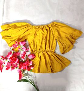 Pinteresty Yellow Top Off Shoulder