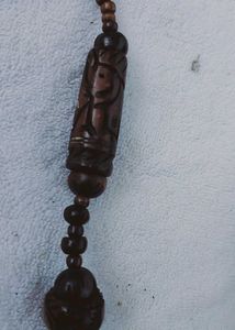 Hand Carved Wood Bead Necklace