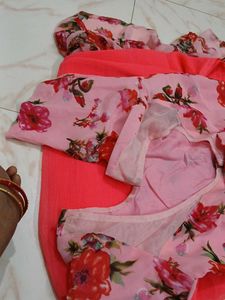 Ruffle Saree With Blouse