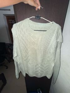 Sage Green Cable Knit Sweater