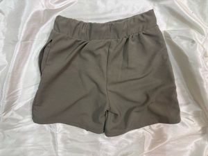 Taupe High Waist Shorts