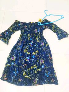 &#34;Elegant Floral Off-Shoulder one piece Dress💙✨