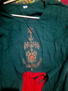 Green Ethenic Cut Out Gown Xxl Size