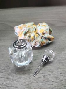 Clear Carved Crystal Refillable Perfume Bottle