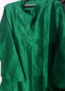 Mens Kurta Silk Green Colour