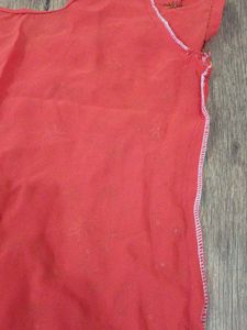 Orange Red Embroidered Kurta Set