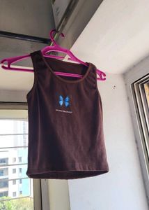 A Blue Butterfly Cute Brown Top