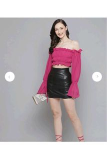 Pink Off-Shoulder Top