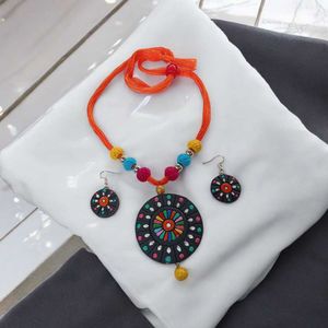 Hand Crafted Terracotta Jewelry Set With Earrings