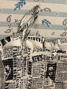 Newspaper Print Bustier Crop Top
