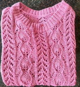 Pink Knit Pullover Sweater