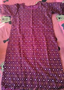 Purple Printed Kurta