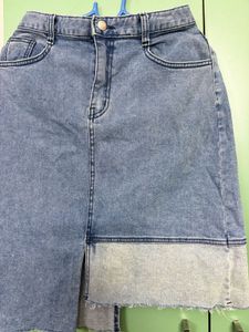 Asymmetrical Denim Skirt