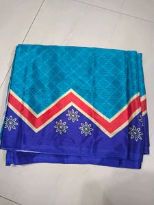 Blue &amp; Red Floral Saree