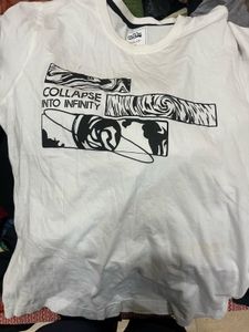 White Printed Oversize T-shirt