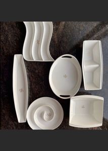 Ceramic Elite White Gold Snack Set