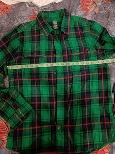 Wonder Nation Green Plaid Flannel Shirt