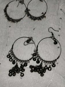 oxidised 4 earring ,with necklace and ring