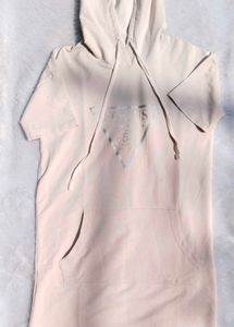 Pale Pink "Focus" Hoodie Dress