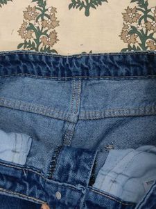 Blue Denim Straight Leg Jeans