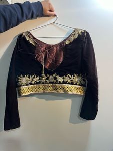 Elegant Black &amp; Gold Lehenga Skirt