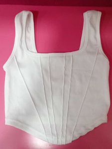 Corset Like White Tank Top For Women And Girls