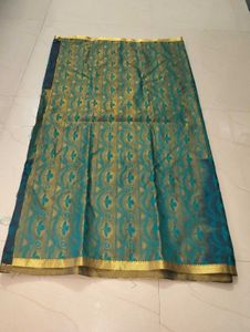 Dual Colour Unused Saree With Gold Border