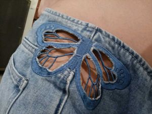 Butterfly Cutout Y2K Jeans