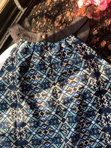 Blue halter neck top