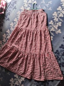 Red &amp; White Gingham Skirt