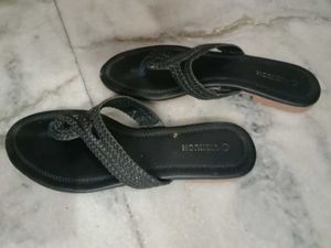 Vishudh Black Braided Sandals