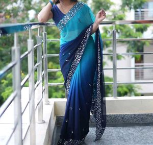 Original mirror saree dual colour