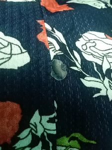 Beautiful Navy Blue Colour With Floral Design Top