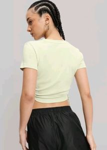 Light Green Drawstring Crop Top