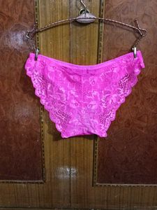 Pink Lace Trim Panties