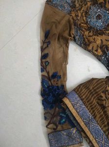 Large Size Heavy Work Long Sleeves Kurta +dupatta